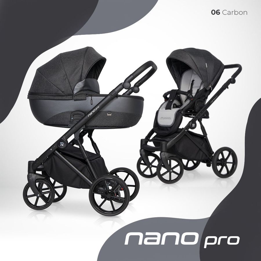 Детская универсальная коляска 2 в 1 Riko Nano Pro 06 Carbon