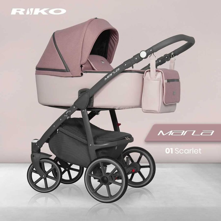 Детская универсальная коляска 2 в 1 Riko Marla 04 Dirty Pink