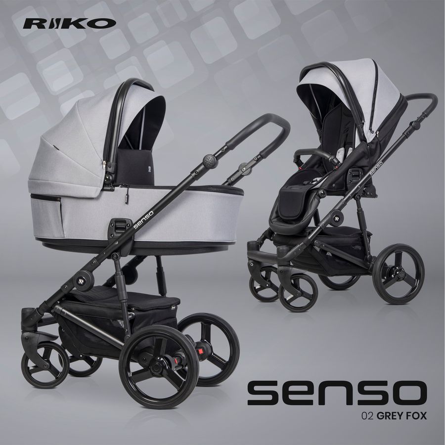 Детская универсальная коляска 2 в 1 Riko Senso 02 Grey Fox
