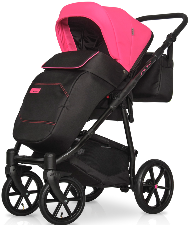 Детская универсальная коляска 2 в 1 Riko Swift Neon 22 Electric Pink