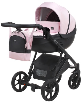 Детская универсальная коляска 2 в 1 Bair Next кожа 100% розовый